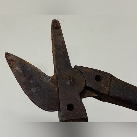 Early 20th Century Antique 13” Heavy Duty Sheet Metal Cutting Tin Snip Shears - Picture 10 of 16